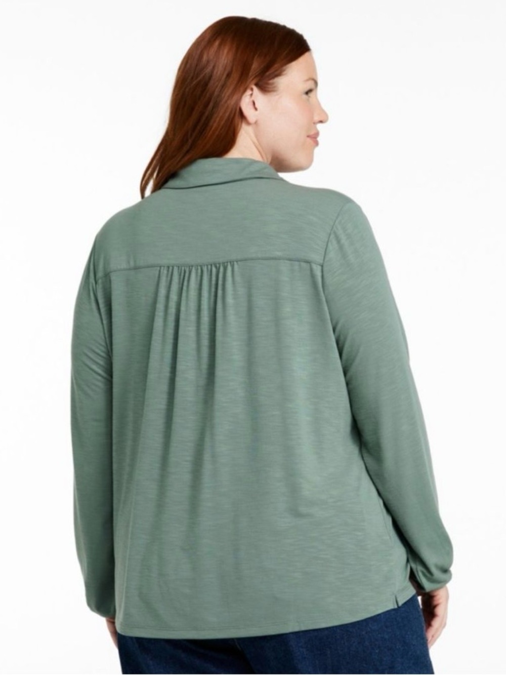 L.L Bean Women’s Camden Sage Green Button-Front Collar Shirt Sz M~NWT - Picture 11 of 12
